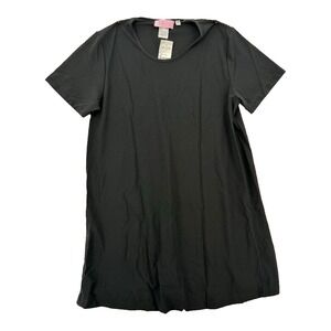 Barneys New York Shift Dress Womens Small Black Mini Short Sleeve Italy NWT